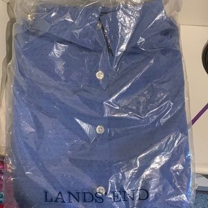 Lands end shirt sleeve blue button down shirt